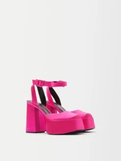 BERSHKA Plateaupumps Slingpumps Dames Neonroze -Damesschoenen Winkel 1721ad4863459da1097f8d294e81cb2e