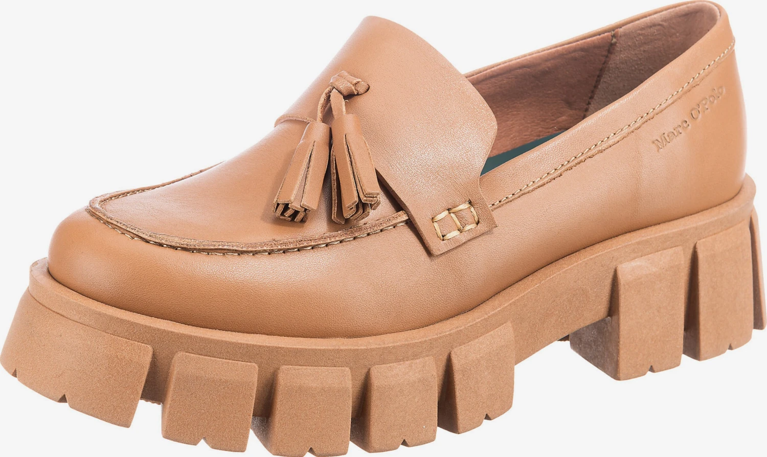 Marc O'Polo Loafers Instappers Lisbet Dames Lichtbruin 3 Marc O'Polo Loafers Instappers Lisbet Dames Lichtbruin