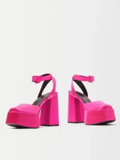 BERSHKA Plateaupumps Slingpumps Dames Neonroze -Damesschoenen Winkel 1e5140e271592adfeca8a160c82ed94a