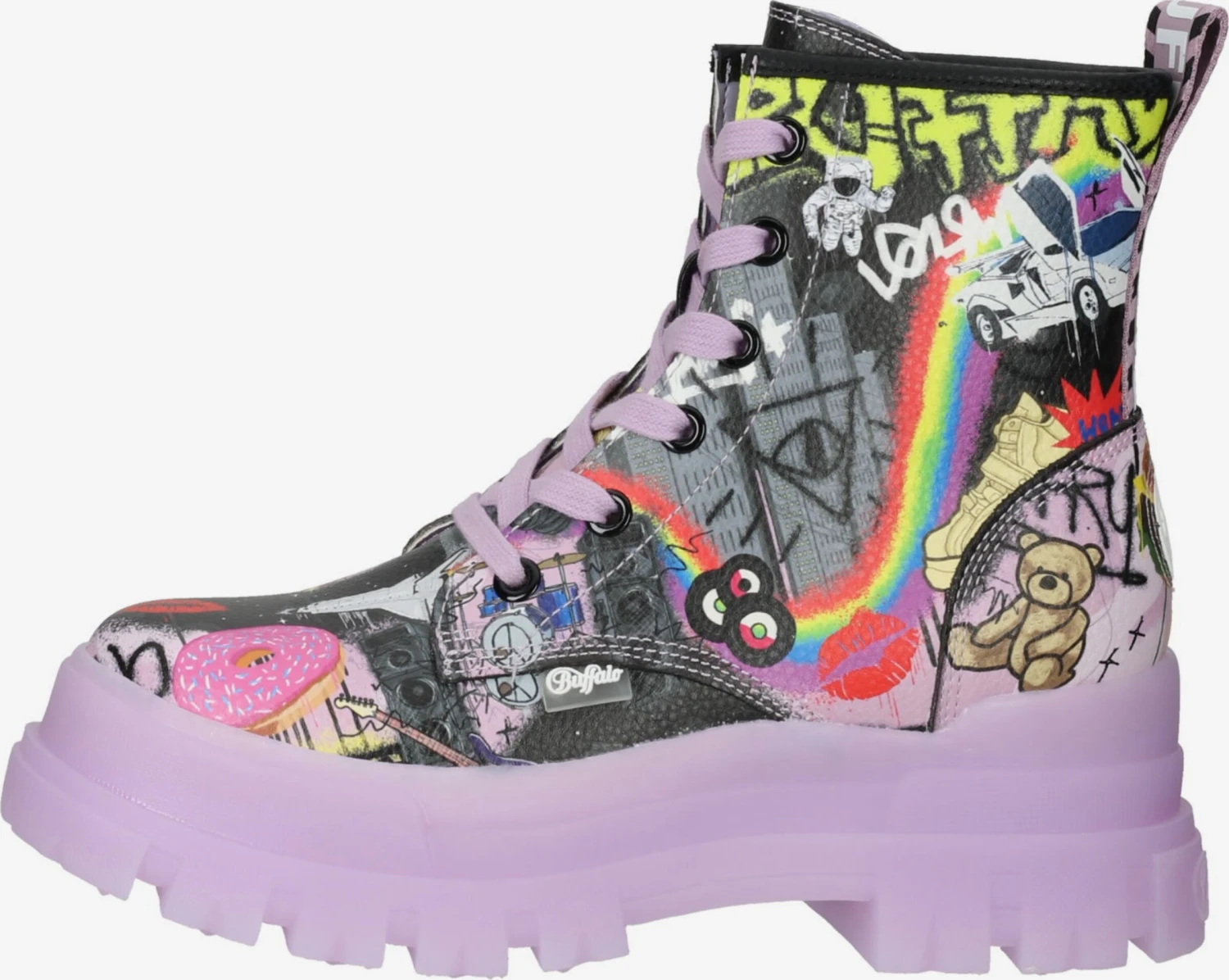 Buffalo Enkellaarsjes Veterlaarsjes Dames Gemengde Kleuren 4 Buffalo Enkellaarsjes Veterlaarsjes Dames Gemengde Kleuren - Afbeelding 2