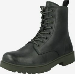 Blackstone Enkellaarsjes Veterlaarsjes Dames Donkergroen