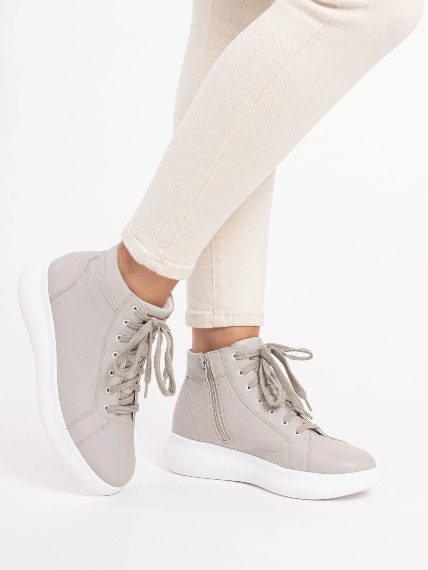 Hoge Sneakers Sneakers Hoog Dames Lichtgrijs 8 Hoge Sneakers Sneakers Hoog Dames Lichtgrijs - Afbeelding 6