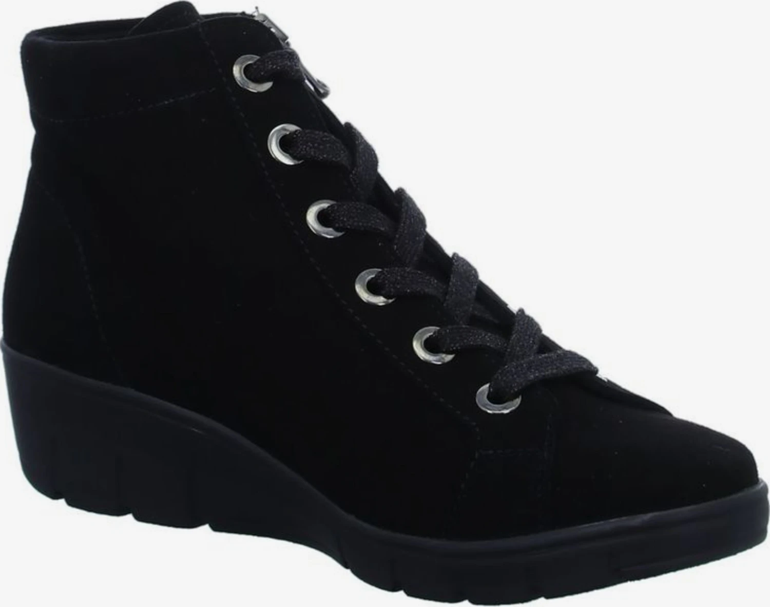 Enkellaarsjes Veterlaarsjes Dames Zwart 6 Enkellaarsjes Veterlaarsjes Dames Zwart - Afbeelding 4