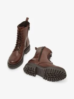 Bianco Enkellaarsjes Veterlaarsjes DARLENE Dames Bruin -Damesschoenen Winkel 74f0106fd2ce136c00a62af7792a103e