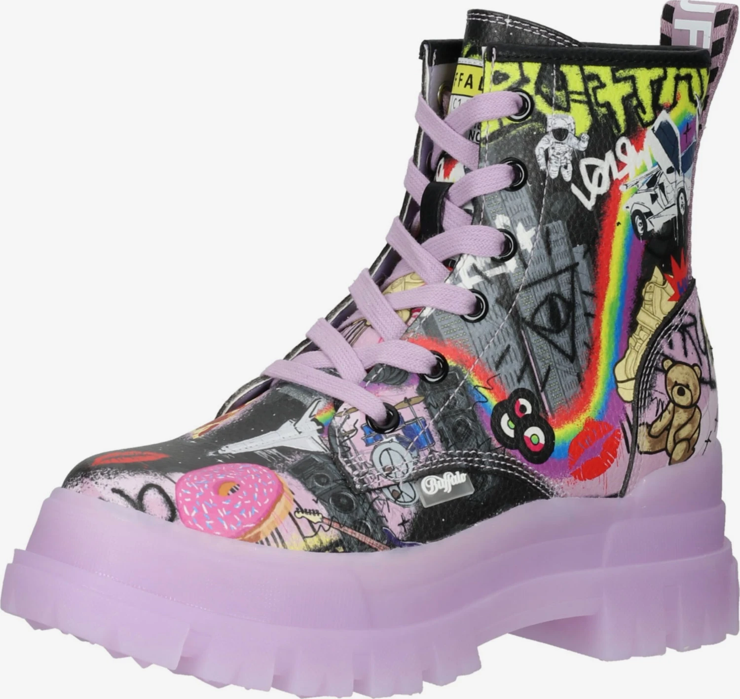 Buffalo Enkellaarsjes Veterlaarsjes Dames Gemengde Kleuren 3 Buffalo Enkellaarsjes Veterlaarsjes Dames Gemengde Kleuren