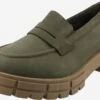 Caprice Loafers Instappers Dames Donkergroen