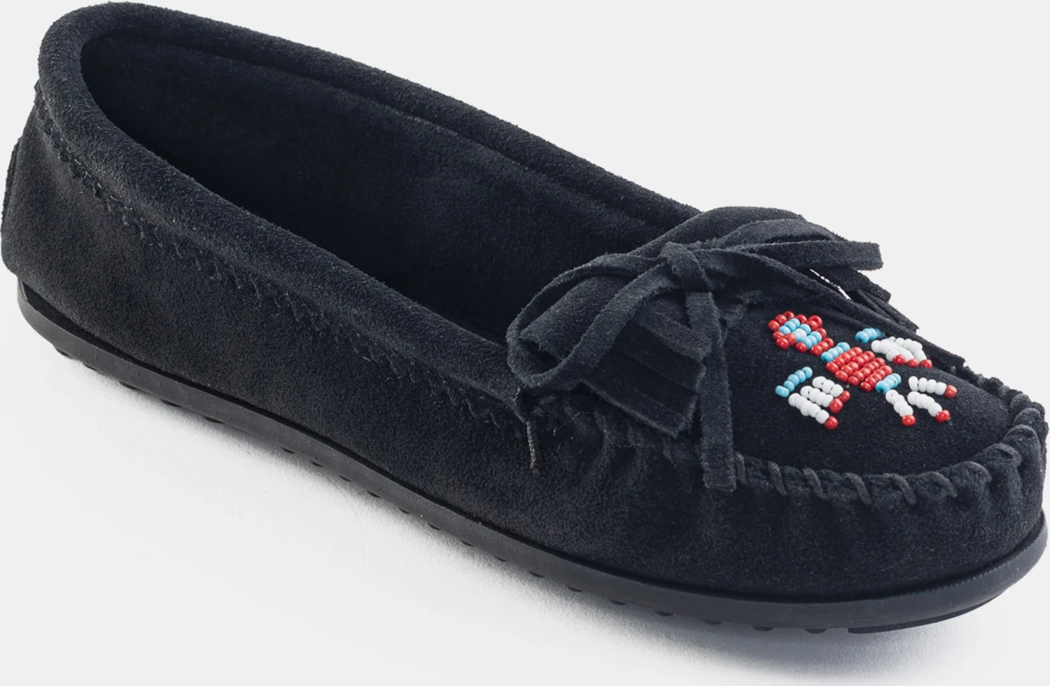 Minnetonka Lage Schoenen Mocassins Thunderbird Dames Zwart 5 Minnetonka Lage Schoenen Mocassins Thunderbird Dames Zwart - Afbeelding 3