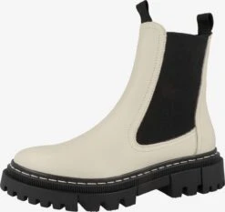 Tamaris Enkellaarsjes Chelsea Boots Dames Crème
